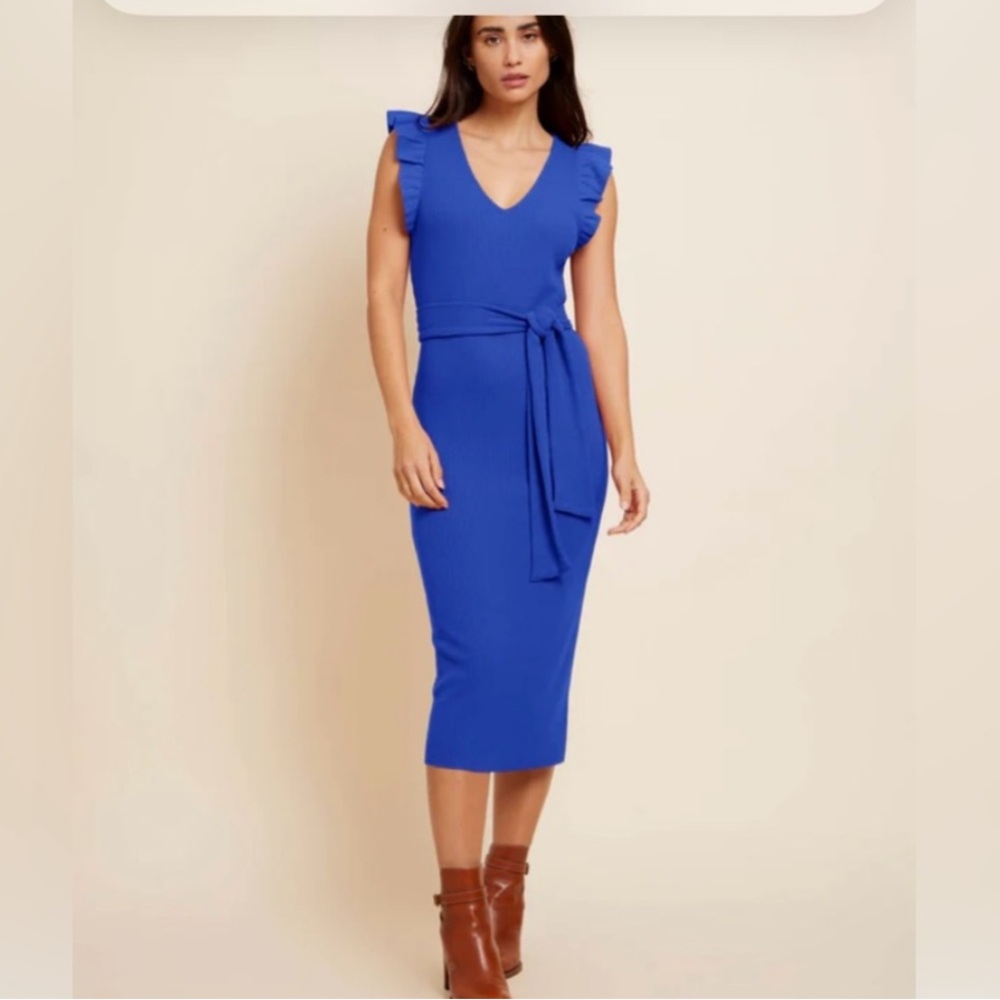 Nation LTD Blue Midi Dress, Size Medium